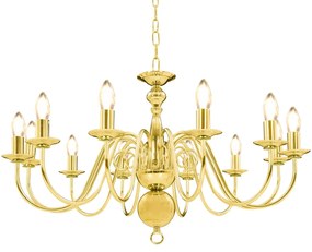 vidaXL Candelabru, auriu, 12 becuri E14