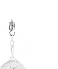 Scaun suspendat alb KOKON cu suport, perna alb-gri