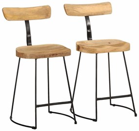 vidaXL Scaune de bar 2 buc 49x43x79 cm lemn masiv de mango