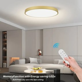 Immax NEO 07312L-LED Plafonieră LED dimabilă SEMPLICI 128W/230V Ø100 cm Wi-Fi Tuya auriu + telecomandă