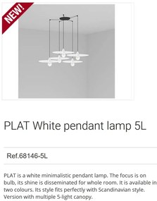 Lustra cu 5 Pendule design modern PLAT alb