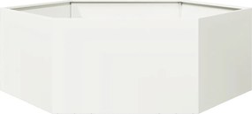 vidaXL Jardinieră de grădină alb 138x120x45 cm oțel hexagonal