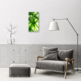 Ceas de perete din sticla vertical Natura frunze de plante verzi