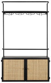 Dulap vinotecă din ratan negru 18x100 cm Guuji - White Label