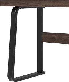 Birou modern în stil minimalist, blat din MDF cu cadru din țeavă de oțel, design multifuncțional de depozitare, 161x54x76,3 cm, Maro