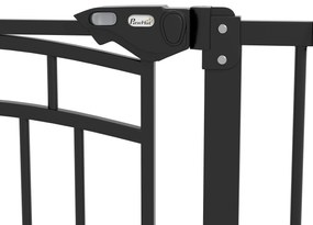 PawHut Barieră de siguranță pentru câine barieră de scări extensibilă dublă blocare 74-80 x 76 cm negru | Aosom Romania
