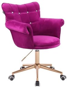 HR804CK scaun Catifea Fucsia cu Bază Aurie