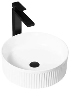 Lavoar pe blat Rea Selina rotund 36 cm alb lucios