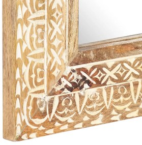 Oglinda sculptata manual, 110x50x2,6 cm, lemn masiv de mango 1, 110 x 50 x 2.6 cm