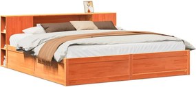 vidaXL Cadru de pat fără saltea, maro ceruit 200x200 cm lemn masiv pin