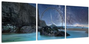 Tablou cu plaja (cu ceas) (90x30 cm)