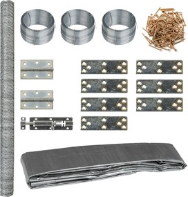 vidaXL Coteț de găini, 268x100x190 cm, metal (nu se vinde individual)