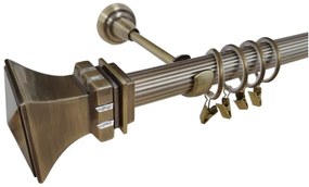 Galerie simpla Verona teava striata aur antic 25mm (Alege marime: 360 cm)