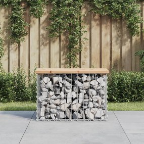 834344 vidaXL Bancă de grădină, design gabion, 63x31,5x42 cm, lemn masiv pin