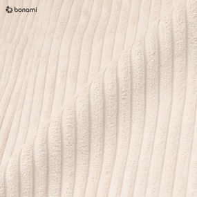 Colțar crem extensibil cu tapițerie din catifea reiată (cu colț variabil) Sara – Ropez