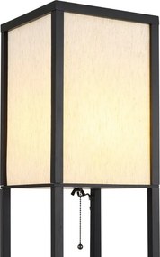 Lampa de podea tip raft din lemn negru TABITHA
