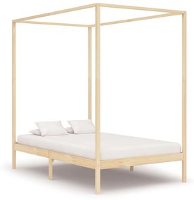 283252 vidaXL Cadru de pat cu baldachin, 120 x 200 cm, lemn masiv de pin