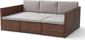 Set mobilier de grădină din ratan AVENBERG VIS maro/gri deschis