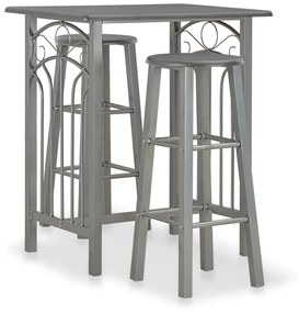 284397 vidaXL Set mobilier de bar, 3 piese, antracit, lemn și oțel