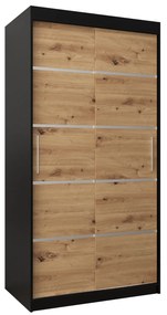 Dulap de haine 120 cm Verika 1 120 (negru + stejar artisan). 1063691