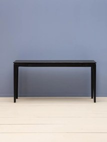 Consolă din lemn de mango, negru, finisaj satinat, 140.5×28×71 cm, „Upsilon"