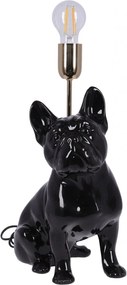 Lampa ceramica Bulldog Negru lucios h 35 cm