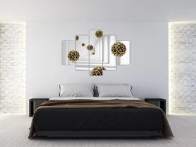 Tablou abstract cu mingi de fotbal (150x105 cm)
