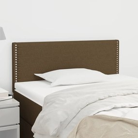 vidaXL Tăblie de pat, maro închis, 80x5x78/88 cm, textil
