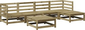 vidaXL Set canapea de grădină, 6 piese, lemn de pin tratat