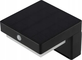 Aplica solară de perete LED cu senzor, 5W, 3,7V, 2000 mAh, IP44, neagră