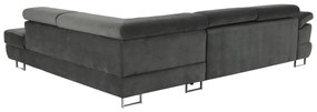 Set canapea cu spaţiu de depozitare, gri, material textil, stânga, BUTON R