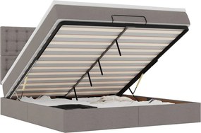 vidaXL Cadru de pat otoman cu saltea Taupe 180x200cm Material