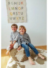 Fotoliu puf pentru copii verde-crem World Map – Lorena Canals