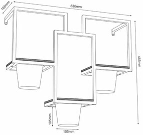 Ghiveci de flori de perete 46x53 cm auriu