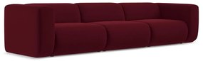 Canapea burgundy cu tapițerie din catifea 319 cm Ekahi – Makamii