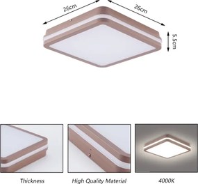 Brilagi - LED Plafonieră de exterior BENE LED/24W/230V 26x26 cm maro IP54