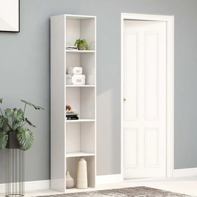 800960 vidaXL Bibliotecă, alb extralucios, 40x30x189 cm, PAL