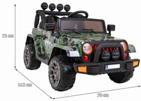 Masinuta Electrica cu acumulator pentru copii NOVOKIDS™ Full Time Jeep 4X4 PRO, Max 30 kg, 3-8 ani , Cu melodii si lumini ,12V, 2 Viteze, 4 motoare,