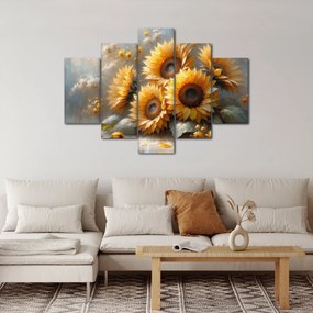Tablou - Pictură cu floarea-soarelui (150x105 cm)