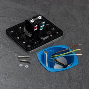 Priză încastrabilă de podea de exterior Brilagi IP55 crom mat dreptunghiular