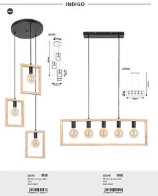 Lustra cu 3 pendule design industrial Indigo negru
