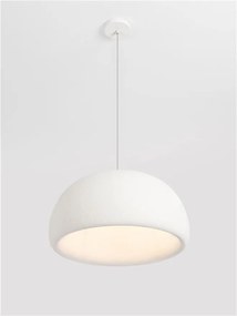 Lustra suspendata cu textura granulata Davo 50cm, alb piatra