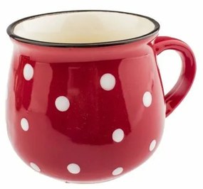 Cană ceramică Dots 75 ml, roșu, 75 ml