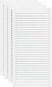 vidaXL Uși dulap design lambriu 4 buc. alb 99,3x49,4 cm lemn masiv pin