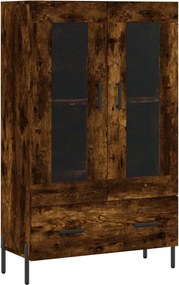 vidaXL Dulap înalt, stejar afumat, 69,5x31x115 cm, lemn prelucrat