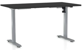 Masa inaltime reglabila OfficeTech A, 140 x 80 cm, bază gri, negru