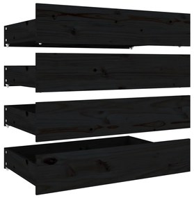 Cadru de pat cu sertare, negru, 140x190 cm Negru, 140 x 190 cm