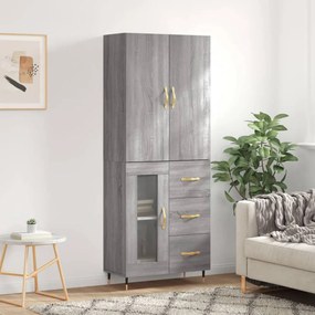 vidaXL Dulap înalt, gri sonoma, 69,5x34x180 cm, lemn compozit