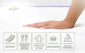 Saltea Green Future Super Ortopedica Purple Line 80x200 cm, H 16 cm