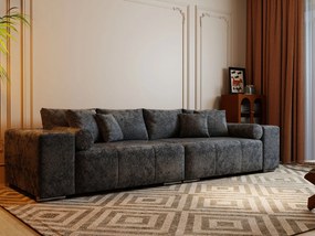 Canapea extensibilă dumonde cu ladă de depozitare si sezut confortabil din spuma high-density, Marbela Euphoria Black XXL 295x100 cm